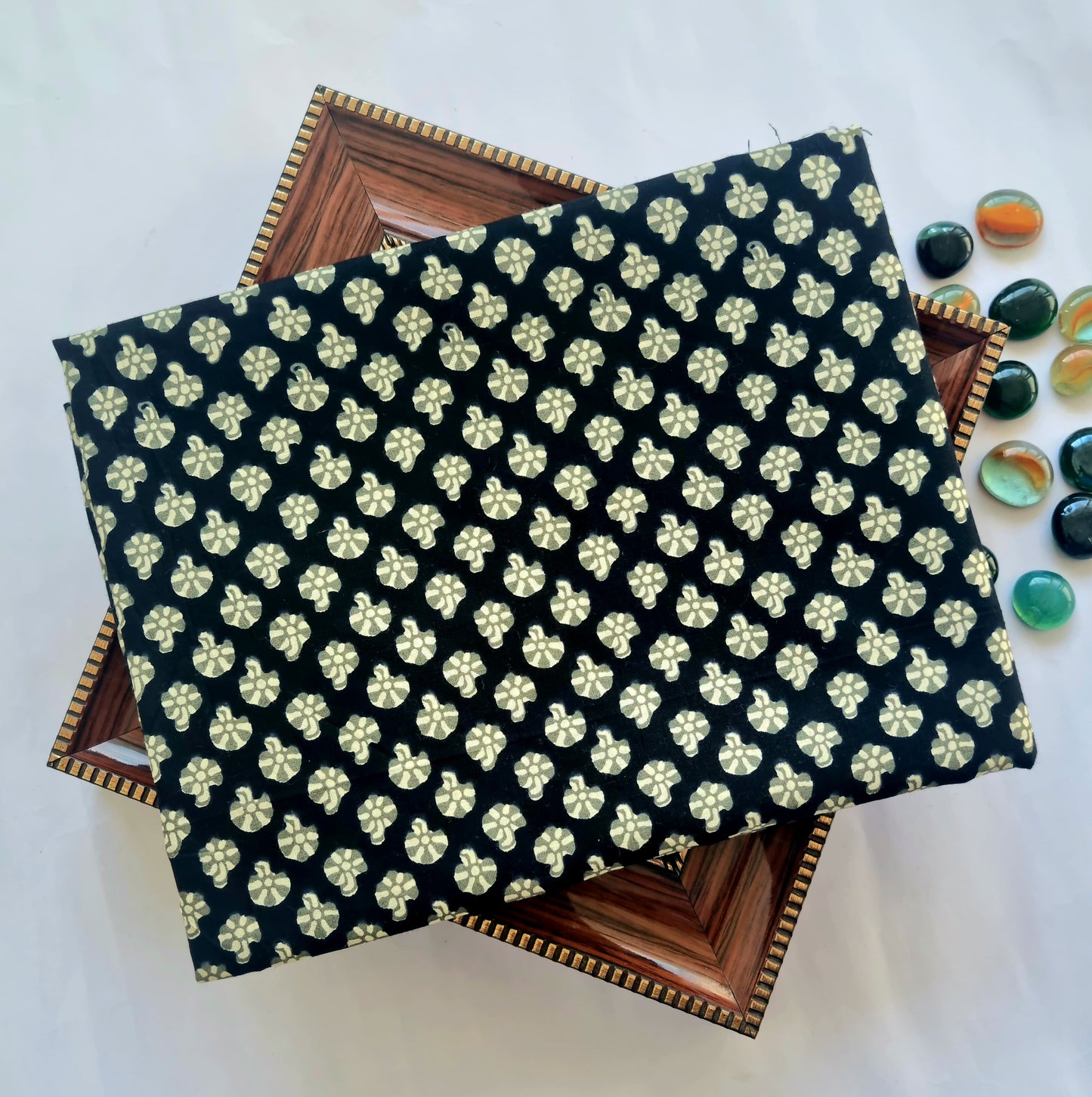 Printed Pure Cotton Kurta Fabric (2.5 Meters) | and Plain Dyed Cotton Pyjama (2.5 Meters) | Unstitched Combo Set