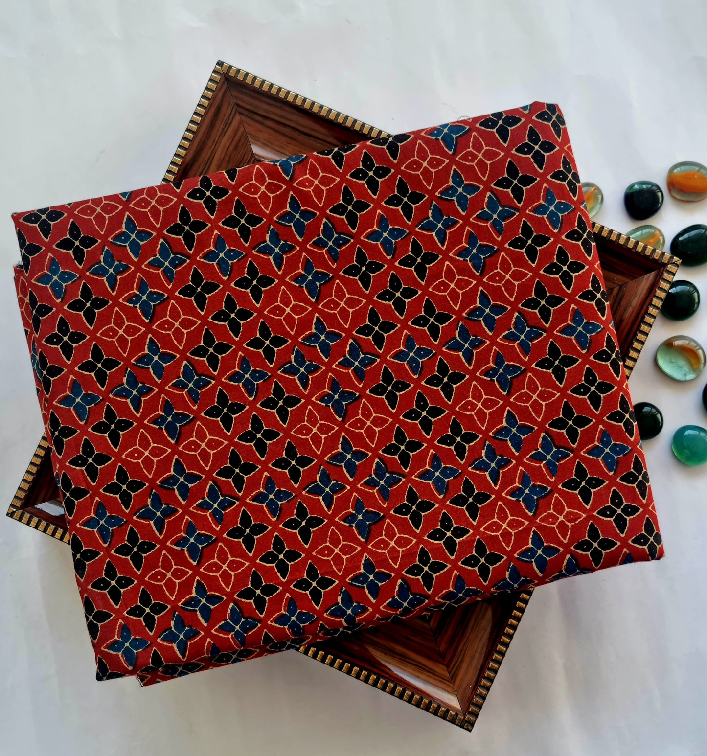 Printed Pure Cotton Kurta Fabric (2.5 Meters) | and Plain Dyed Cotton Pyjama (2.5 Meters) | Unstitched Combo Set