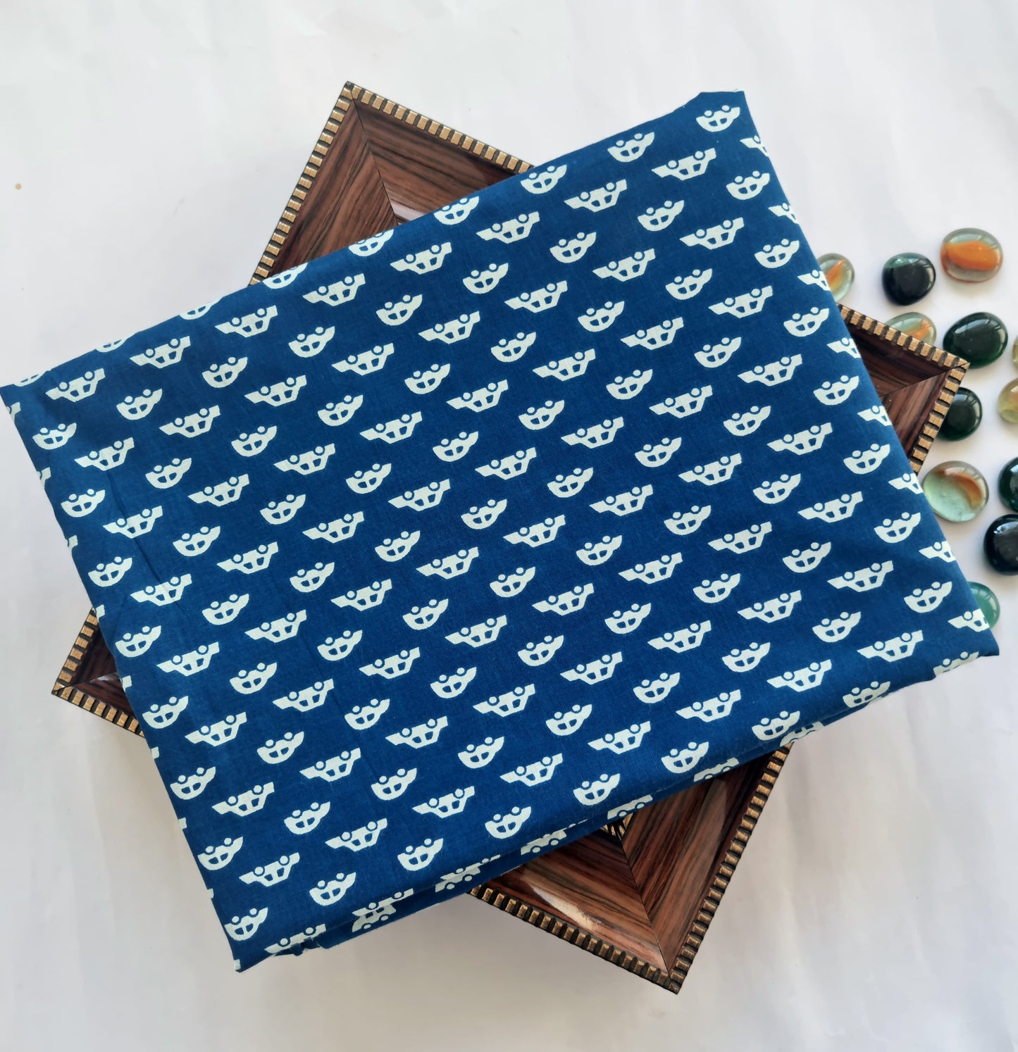 Printed Pure Cotton Kurta Fabric (2.5 Meters) | and Plain Dyed Cotton Pyjama (2.5 Meters) | Unstitched Combo Set