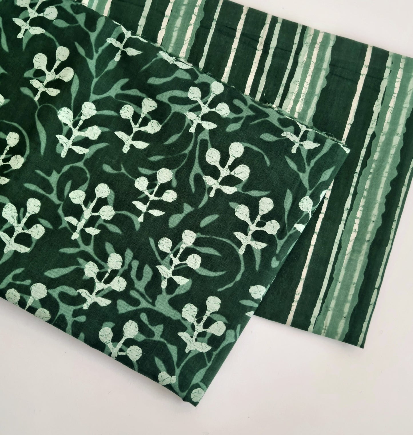 Printed Pure Cotton Kurta Fabric (2.5 Meters) | and Printed Cotton Pyjama (2.5 Meters) | Unstitched Combo Set