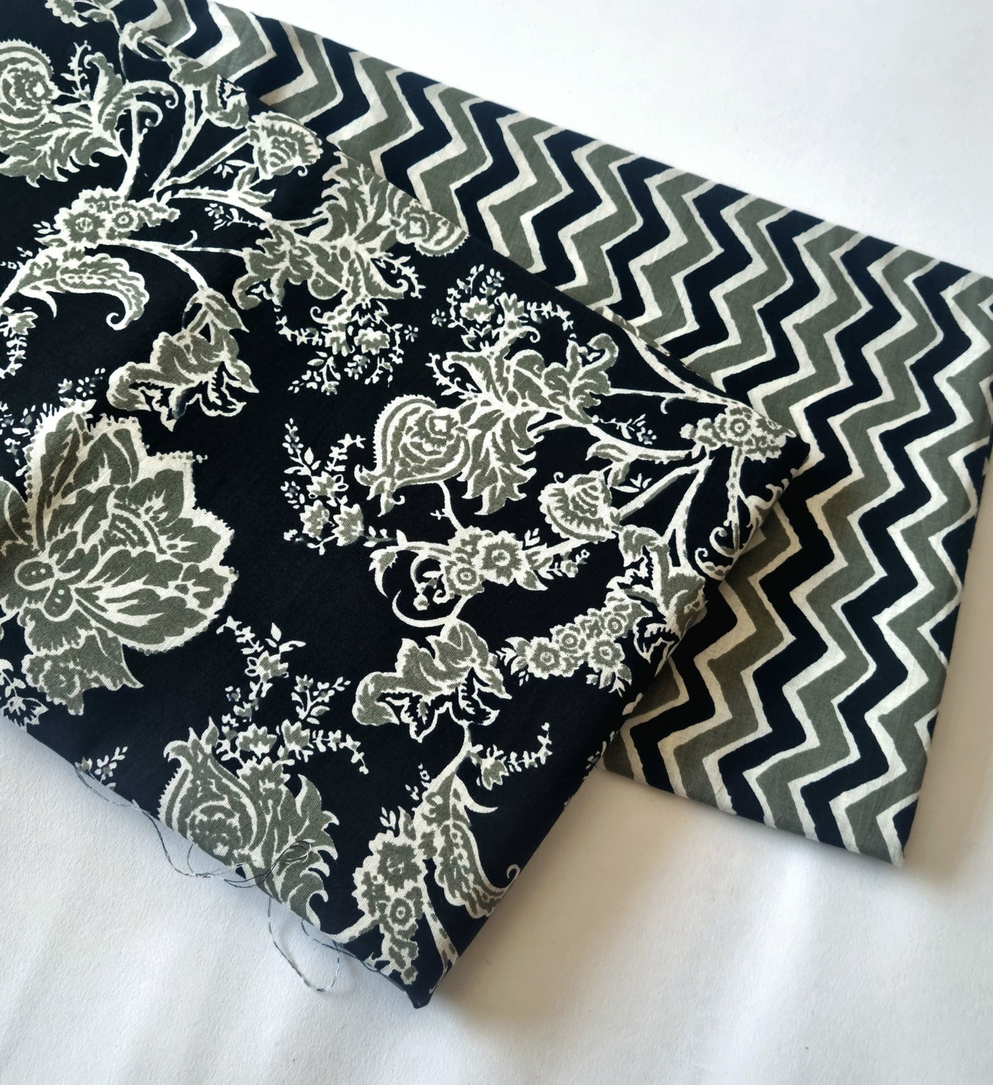 Printed Pure Cotton Kurta Fabric (2.5 Meters) | and Printed Cotton Pyjama (2.5 Meters) | Unstitched Combo Set