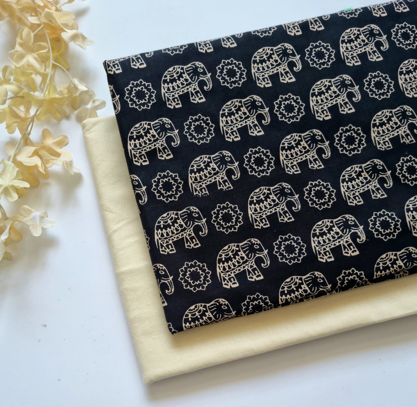 Pure Cotton Kurta Fabric (2.5 Meters) | and Plain Dyed Cotton Pyjama (2.5 Meters) | Unstitched Combo Set