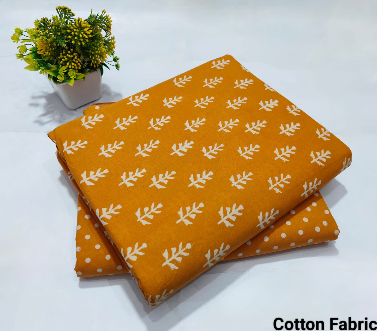 Leaf Printed Pure Cotton Combo Fabric set