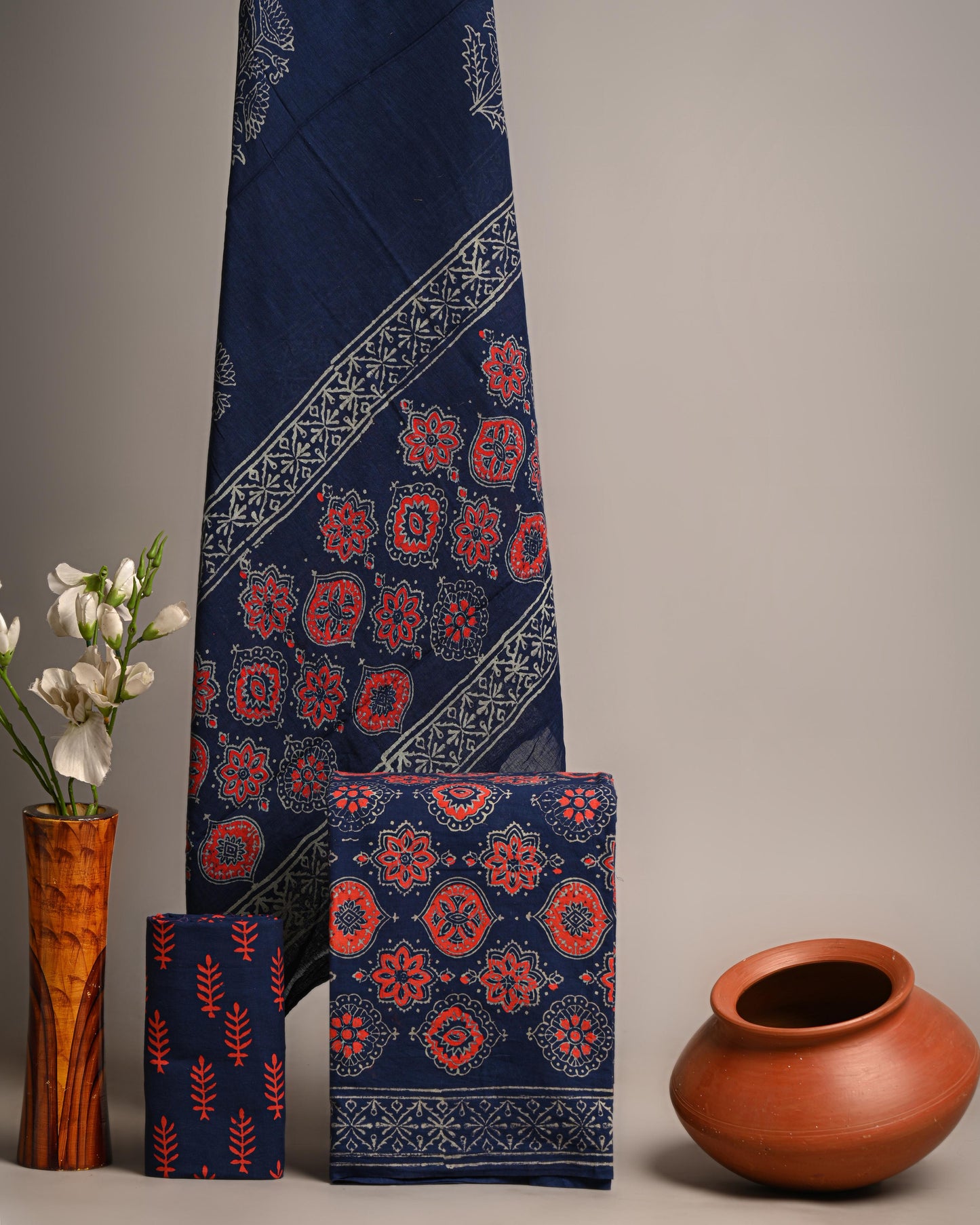 Exclusive Hand Block Print Pure Cotton Suit With Cotton Mulmul Dupatta