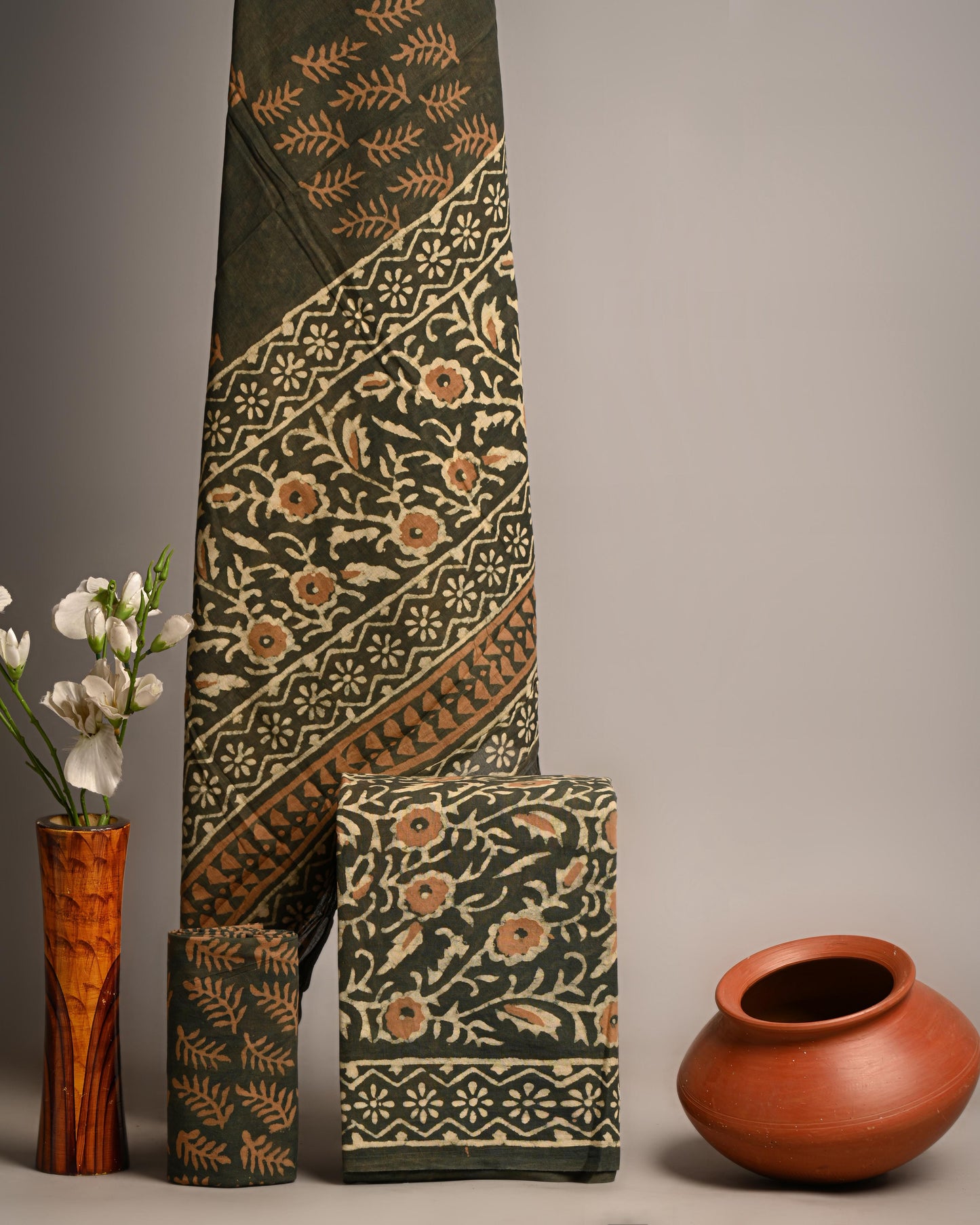 Premium Hand Block Print Pure Cotton Suit With Cotton Mulmul Dupatta