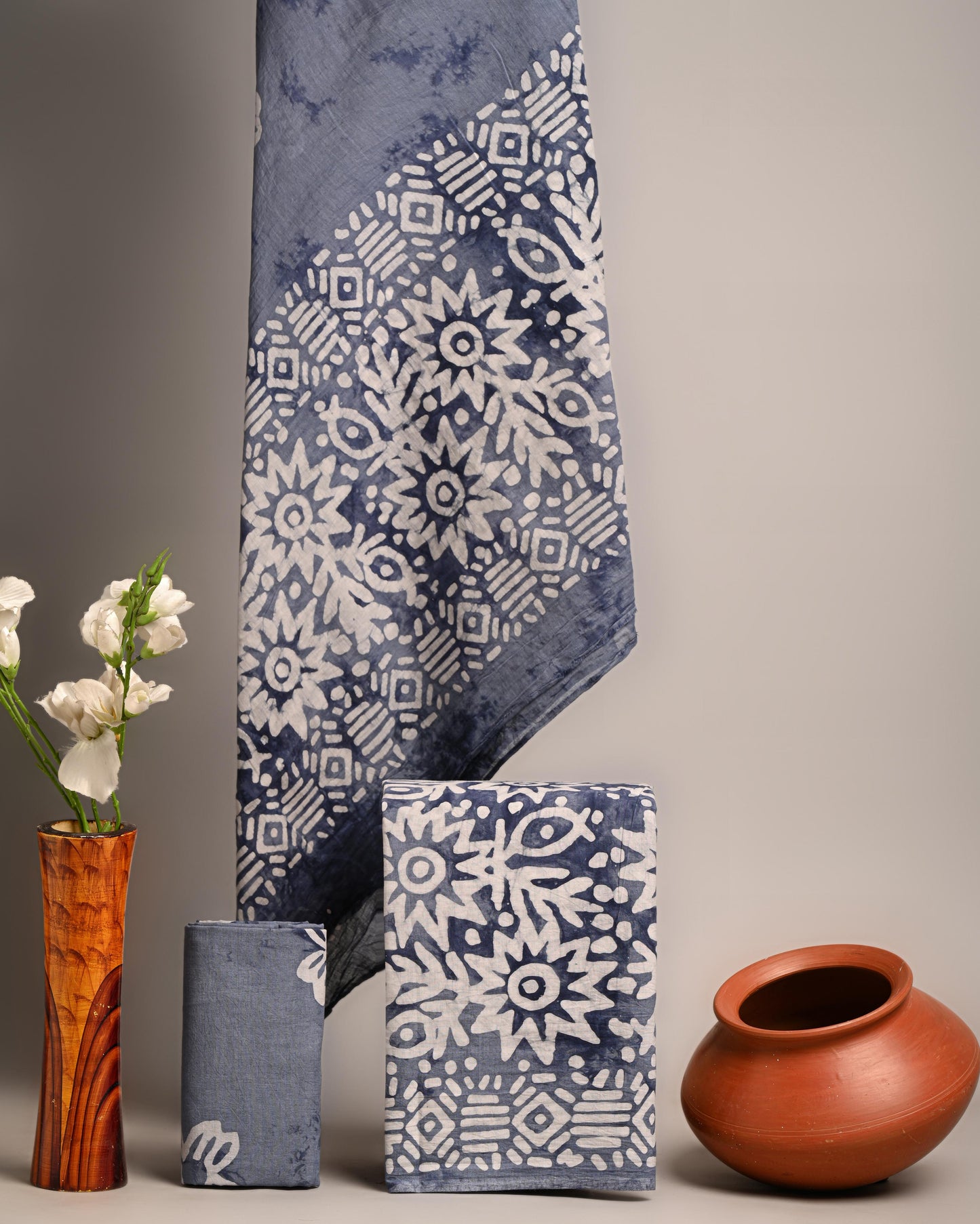 Exclusive Hand Block Print Pure Cotton Suits With Cotton Mulmul Dupatta