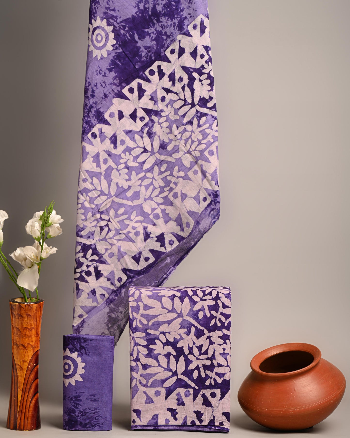 Printed Cotton Suits With Cotton Mulmul Dupatta