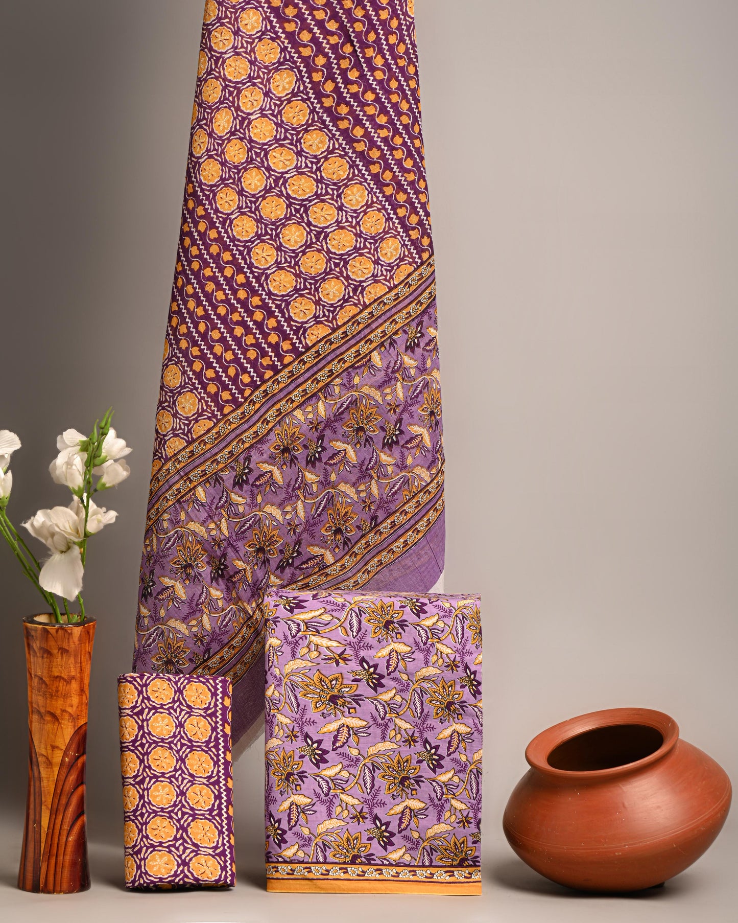 Pure Cotton Suits With Cotton Mulmul Dupatta