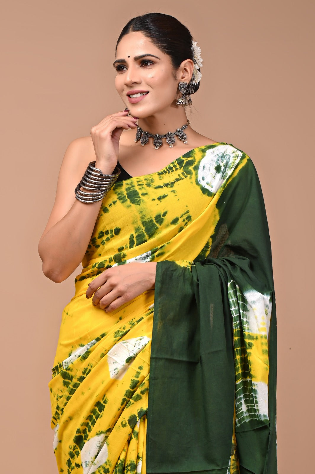 Printed Pure Cotton Mulmul Saree With Blouse