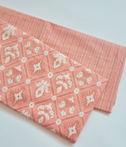Cotton Kurta Fabric (2.5 Meters) | and Printed Cotton Pyjama (2.5 Meters) | Unstitched Combo Set