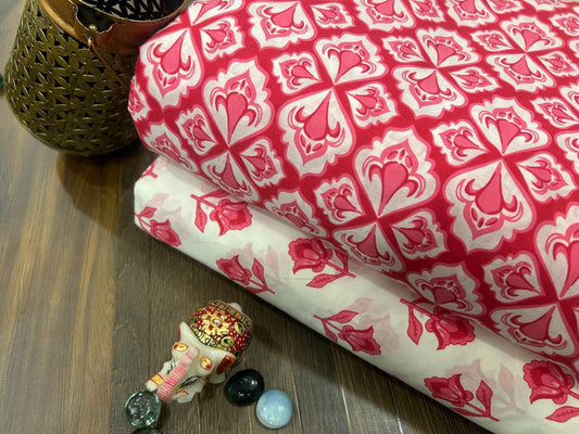 Jaipuri Printed Pure Cotton Combo Fabric set