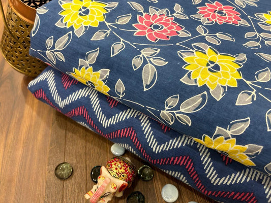 Jaipuri Printed Pure Cotton Combo Fabric set