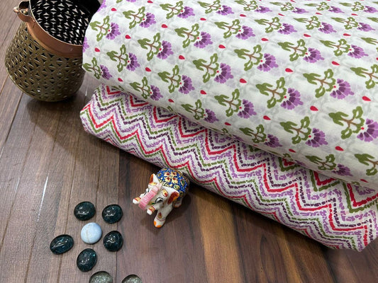 Jaipuri Printed Pure Cotton Combo Fabric set