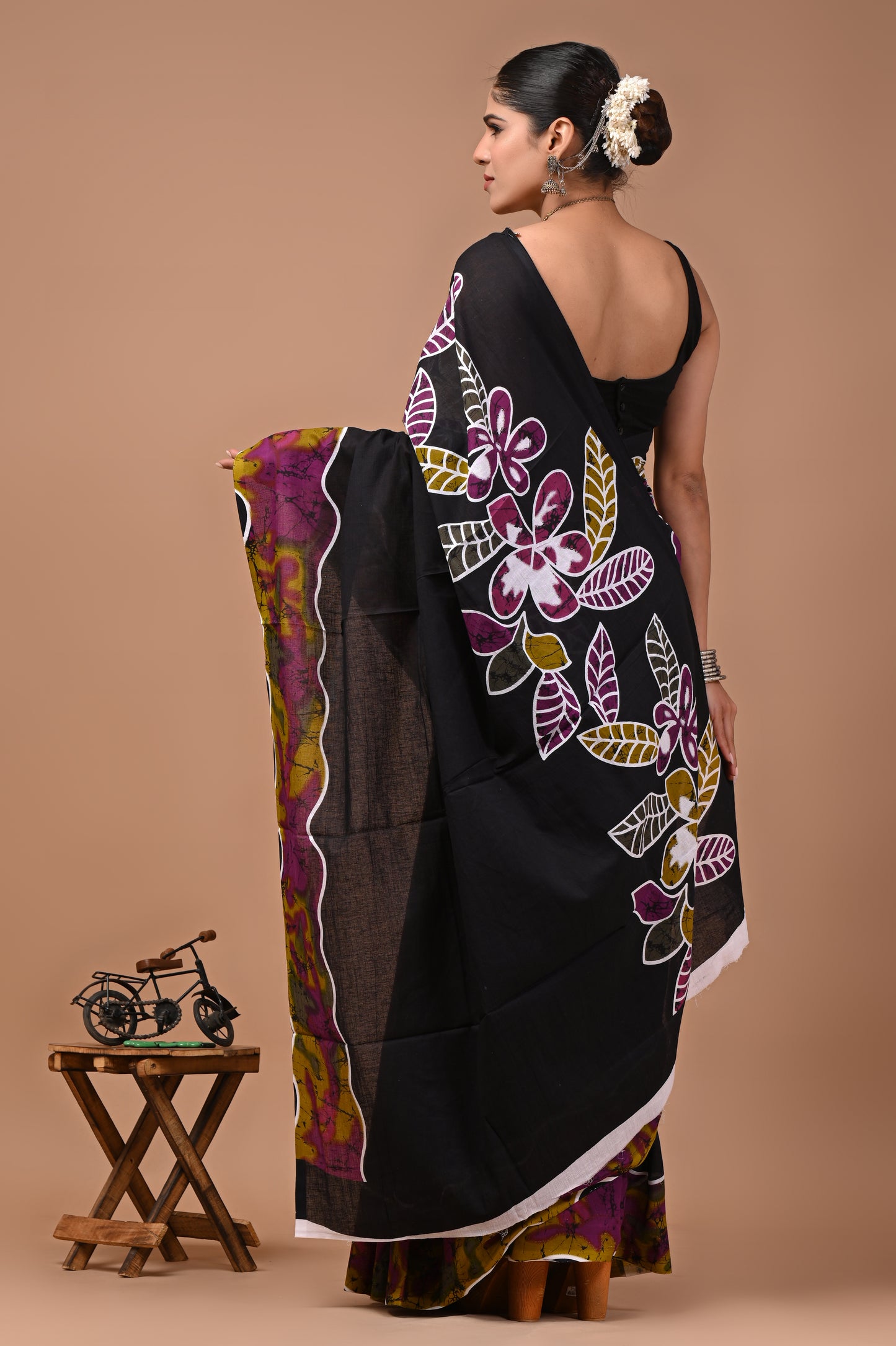 Printed Pure Cotton Mulmul Saree With Blouse