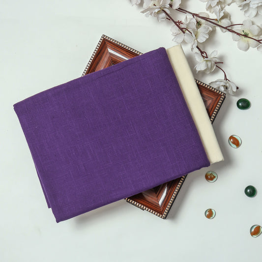 Cotton Slub Purple Kurta Fabric (2.5 Meters) | and Plain Dyed Pure Cotton Pyjama (2.5 Meters)