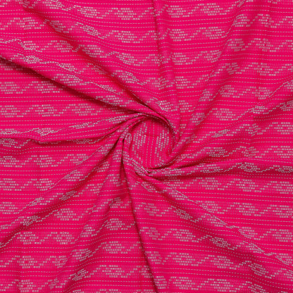 Magenta Pure Cotton Kantha Work Kurta Fabric (2.5 Meters) | and Plain Dyed Cotton Pyjama (2.5 Meters) | Unstitched Combo Set