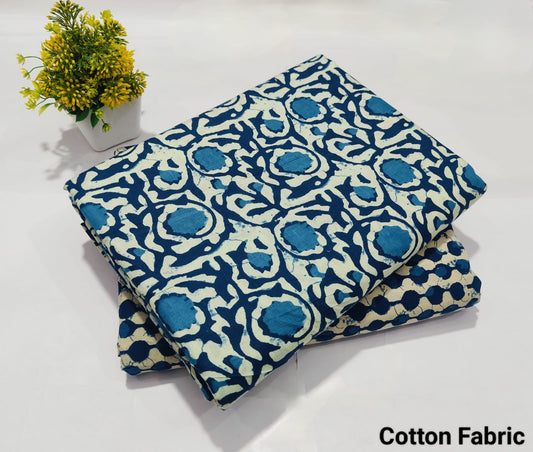 Indigo Printed Pure Cotton Combo Fabric set