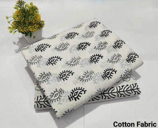 Leaf Printed Pure Cotton Combo Fabric set