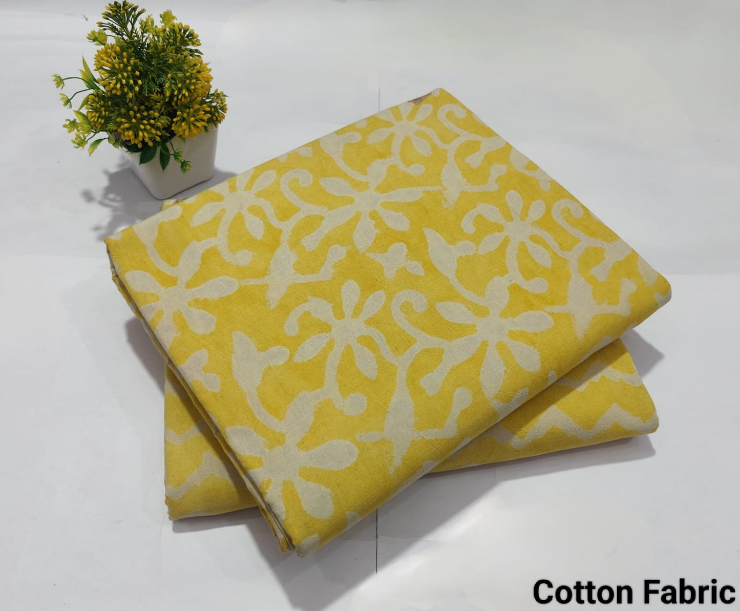 Yellow Printed Pure Cotton Combo Fabric set