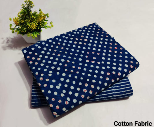 Dotted Printed Pure Cotton Combo Fabric set