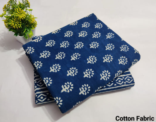 Indigo Printed Pure Cotton Combo Fabric set
