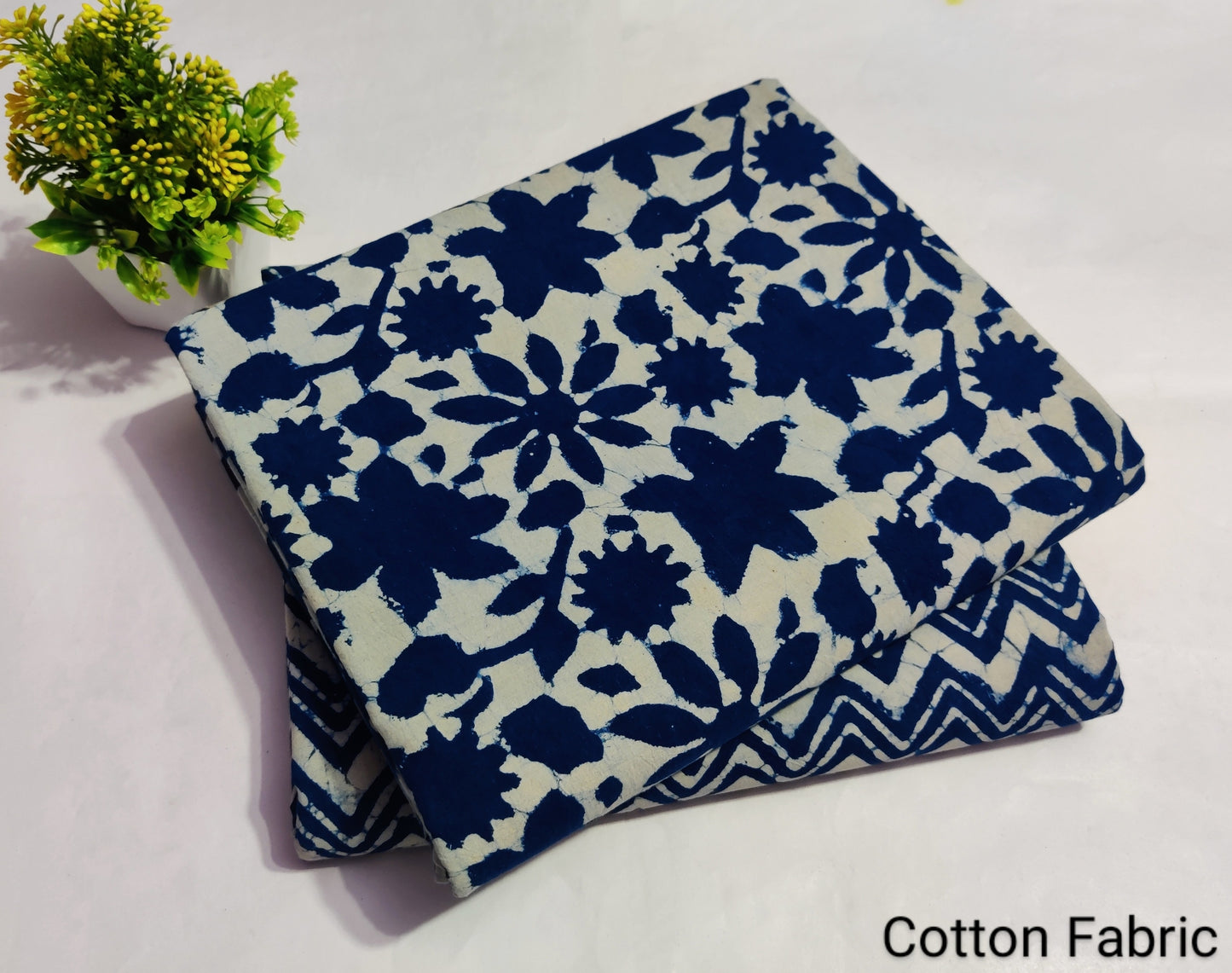 Indigo Printed Pure Cotton Combo Fabric set