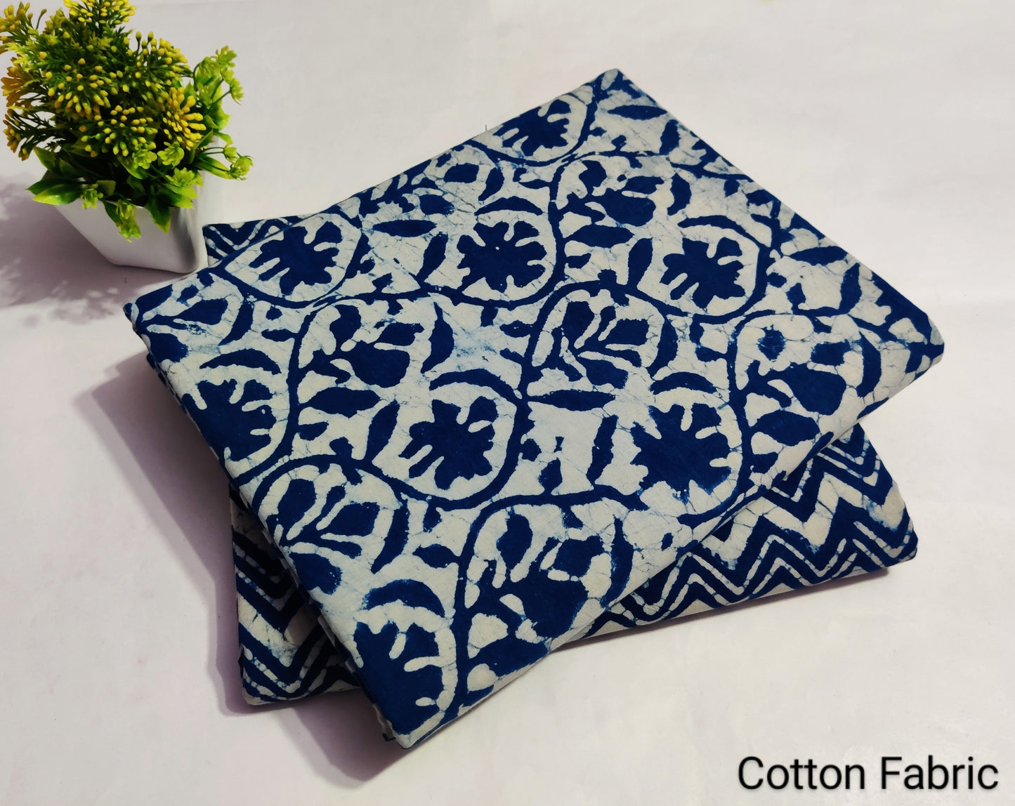 Indigo Printed Pure Cotton Combo Fabric set