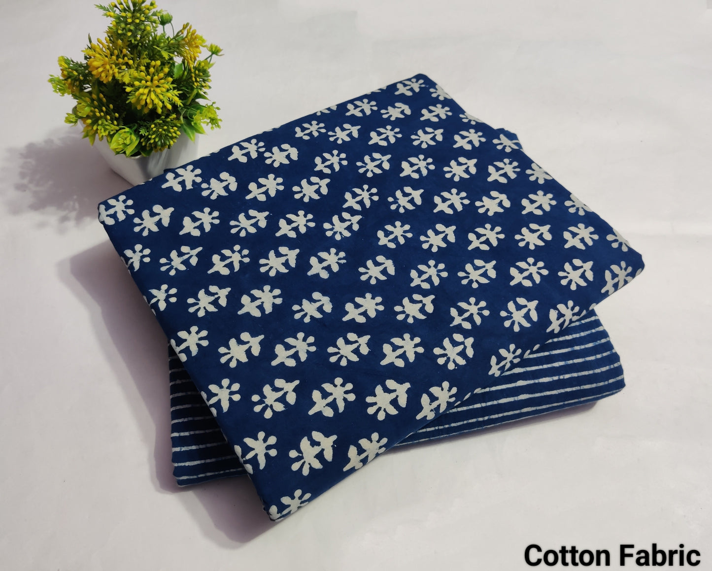 Indigo Printed Pure Cotton Combo Fabric set