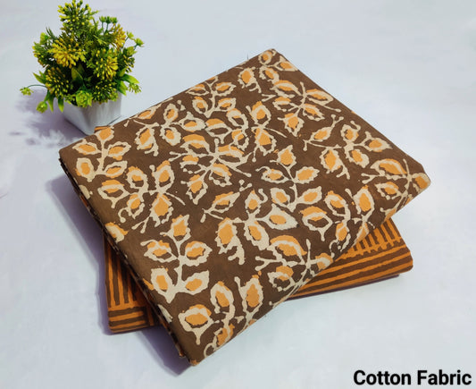 Leaf Printed Pure Cotton Combo Fabric set