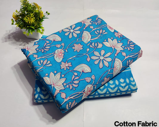 Flower Printed Pure Cotton Combo Fabric set