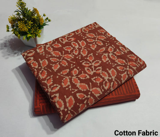 Leaf Printed Pure Cotton Combo Fabric set