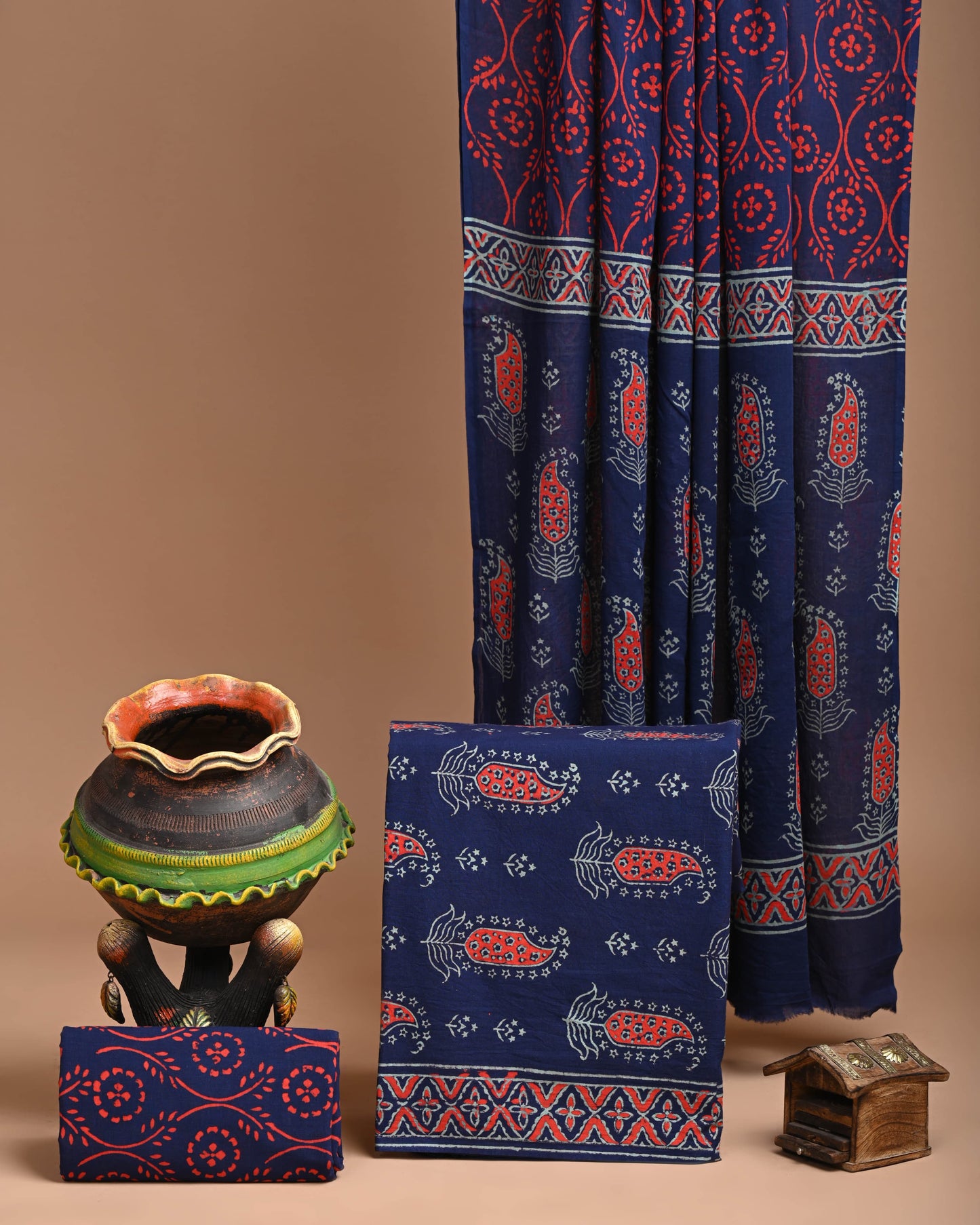 Printed Cotton Suits With Cotton Mulmul Dupatta