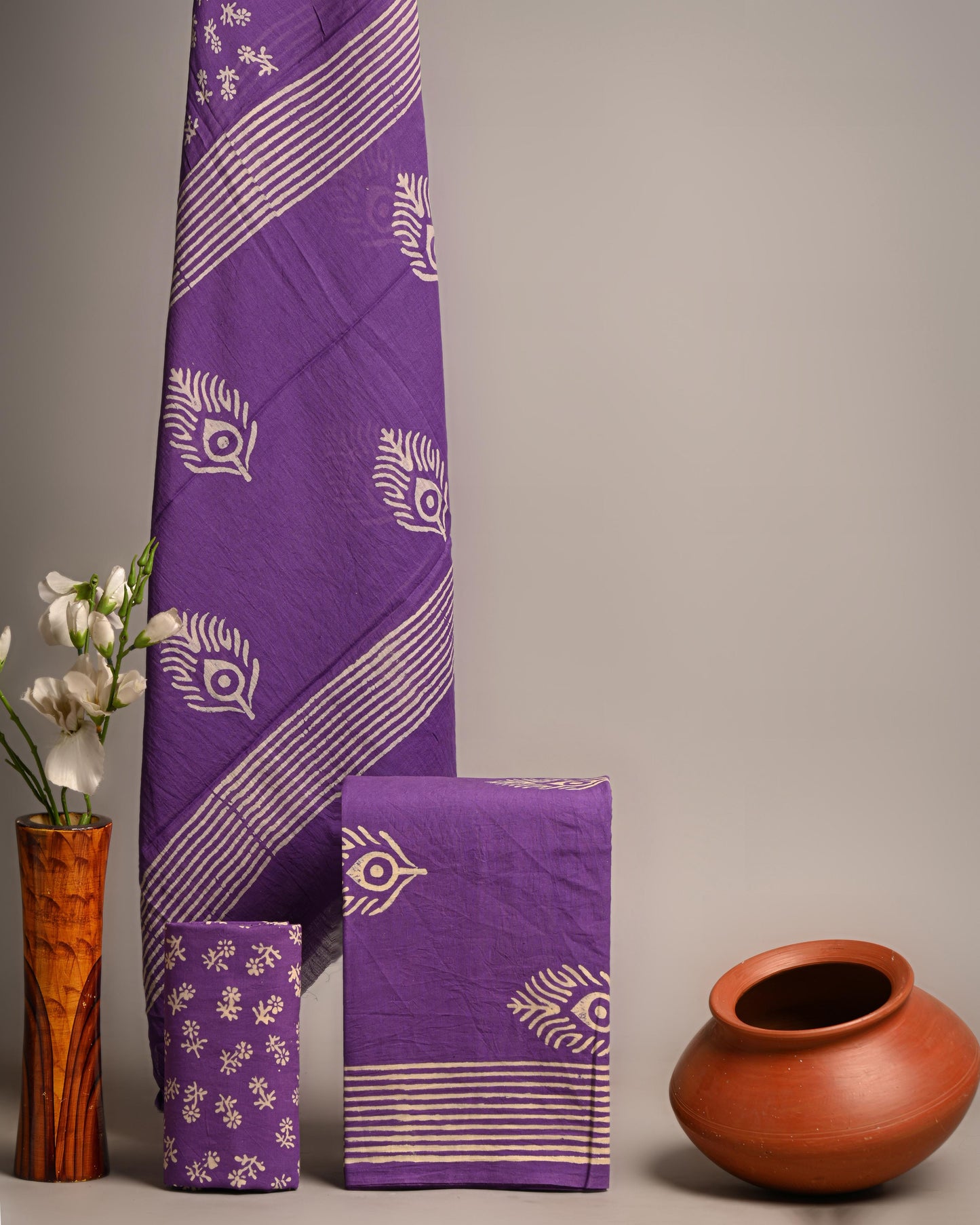 Exclusive Hand Block Print Pure Cotton Suit With Cotton Mulmul Dupatta