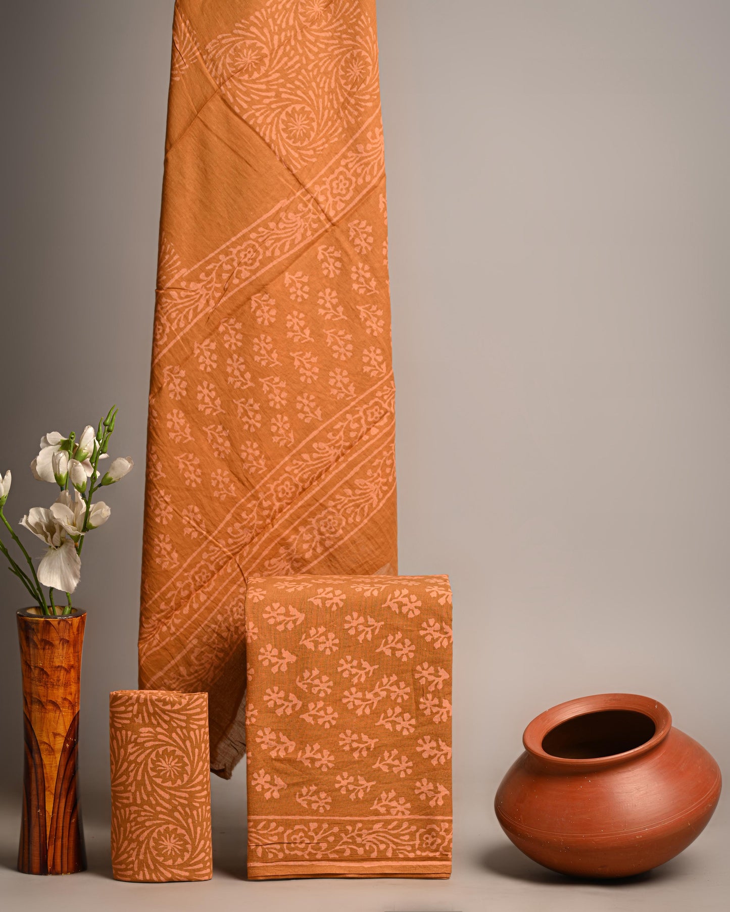 Premium Hand Block Print Pure Cotton Suit With Cotton Mulmul Dupatta